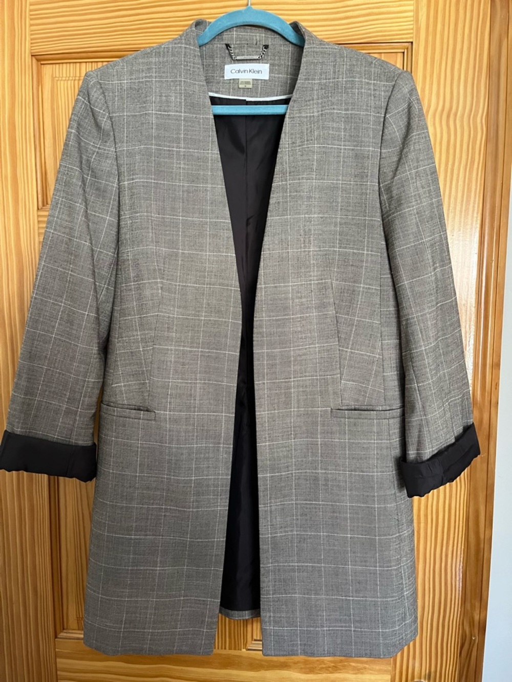 Calvin Klein Long Collarless Blazer